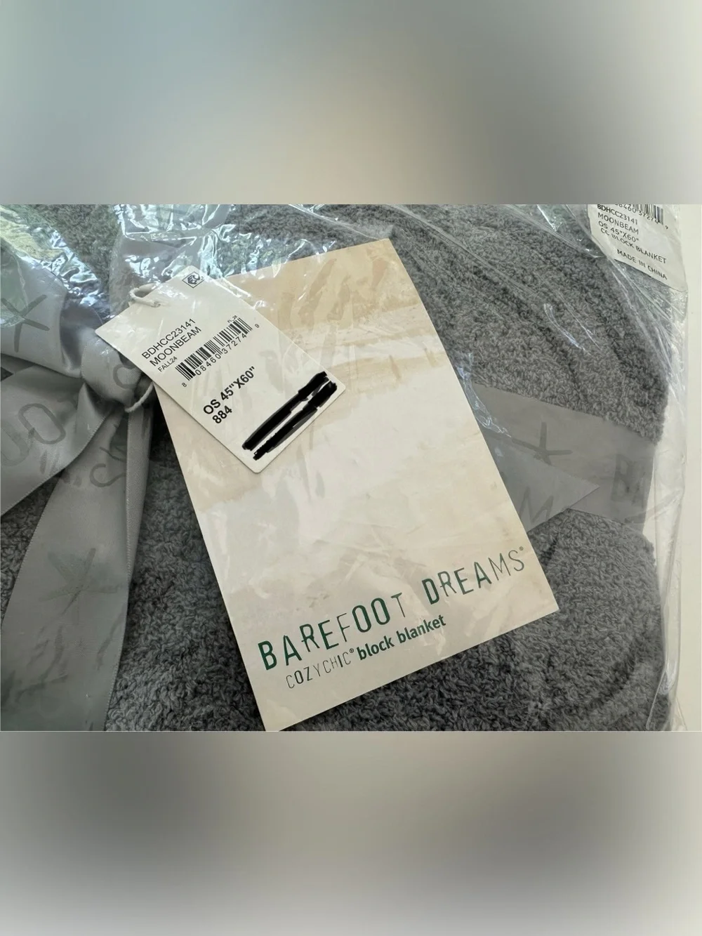 Blanket 45” x 60” Moonbeam Grey BDHCC23141 NEW